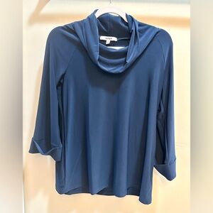 Sympli Cowl Neck Tunic Top in Navy Blue Size 6